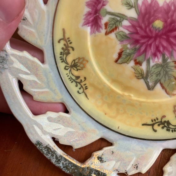 Vintage Japan Pink Dahlia Floral Saucer Plate - 1972 - Picture 4 of 9